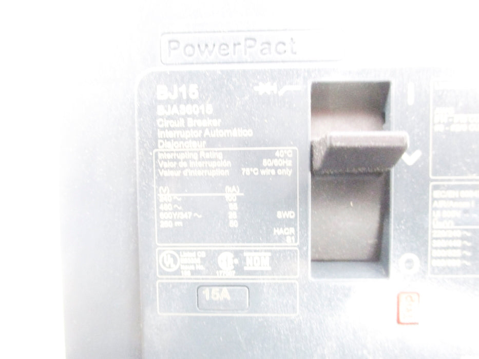 SQUARE D BJA36015 15A 480V NSMP