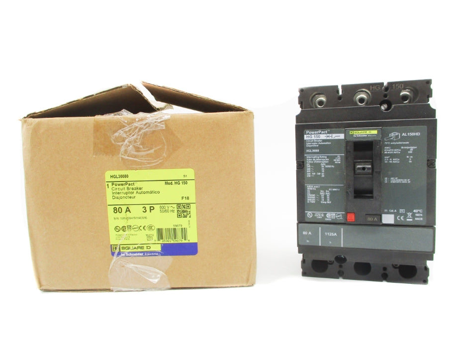 SQUARE D HGL36080 80A 600V NSMP
