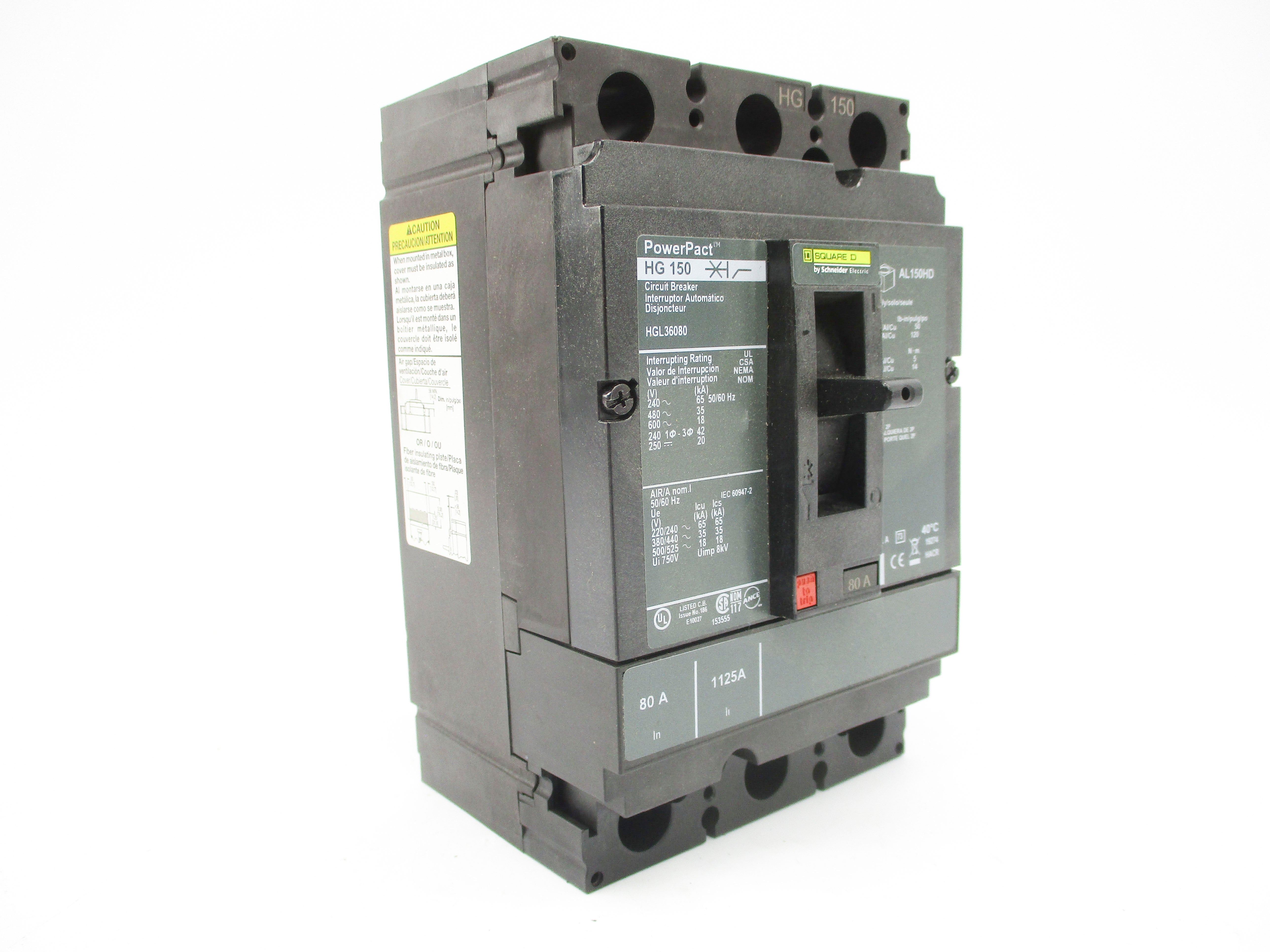 SQUARE D HGL36080 80A 600V NSMP