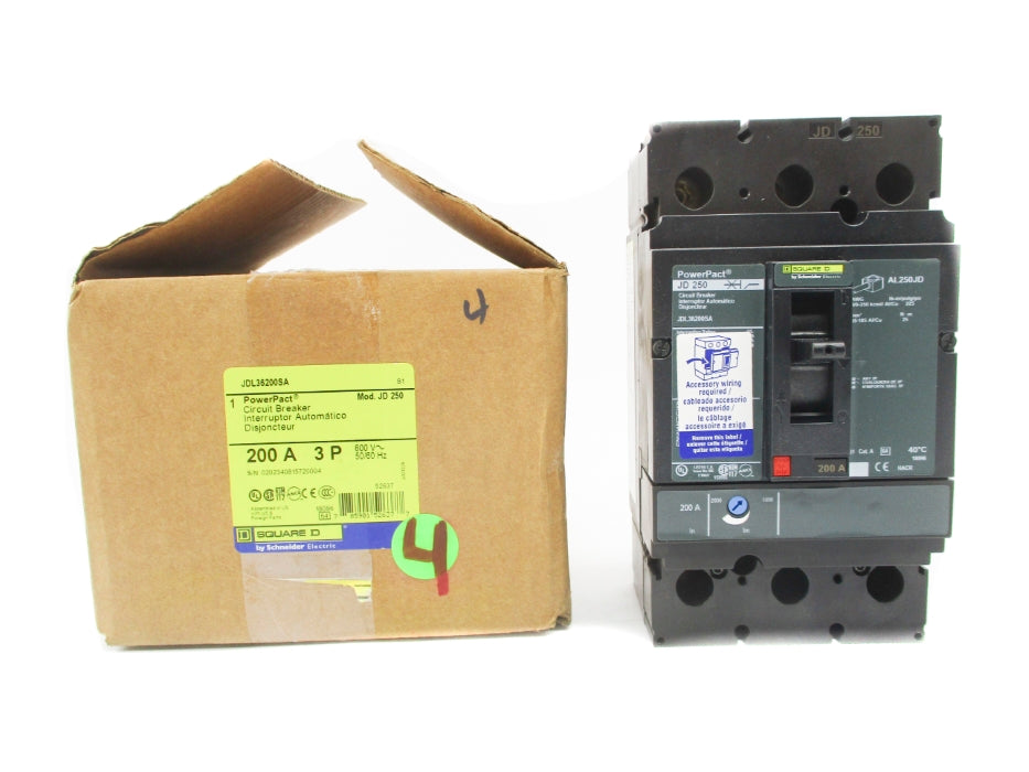 SQUARE D JDL36200SA 600V 200A NSMP