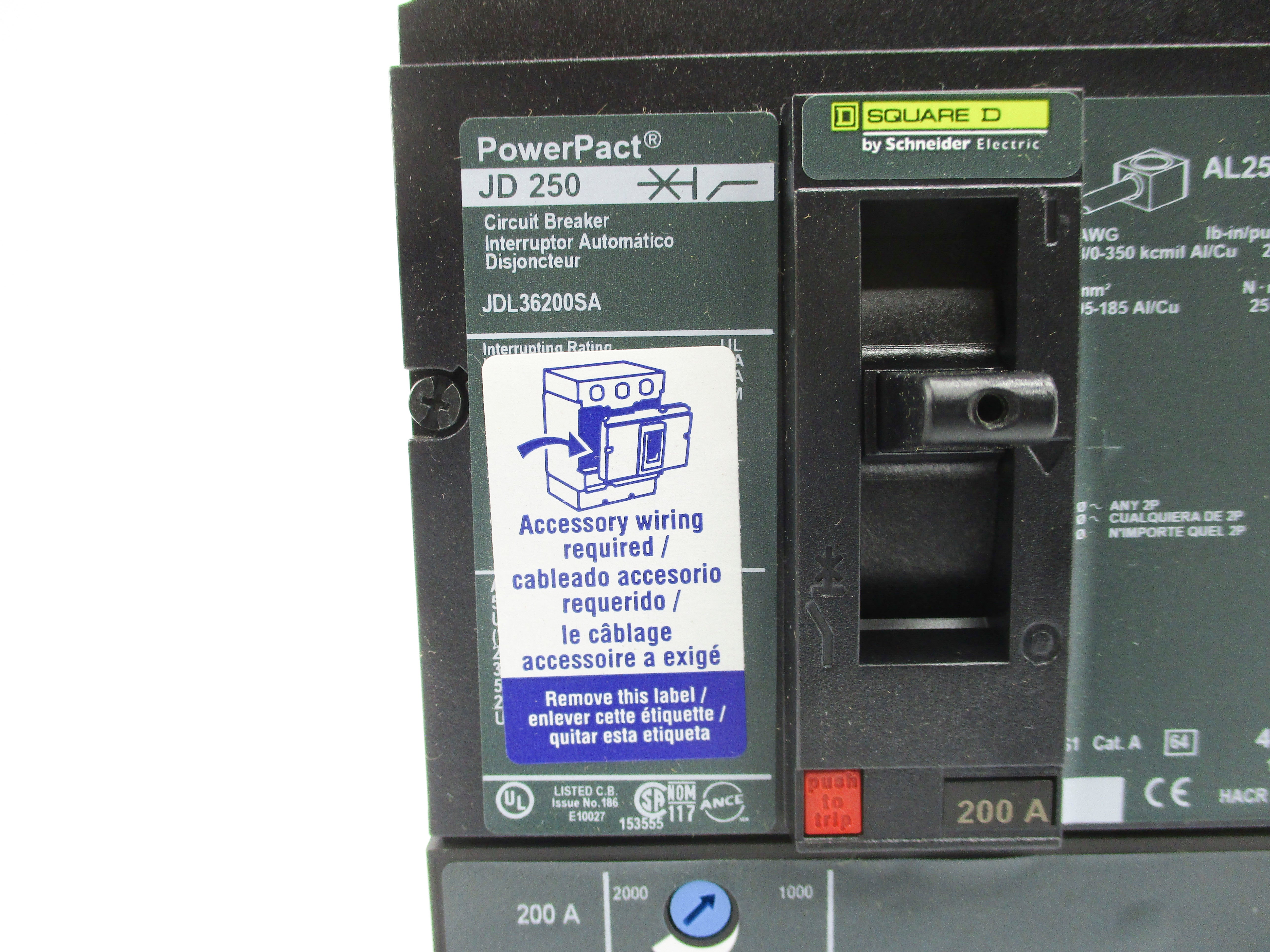 SQUARE D JDL36200SA 600V 200A NSMP