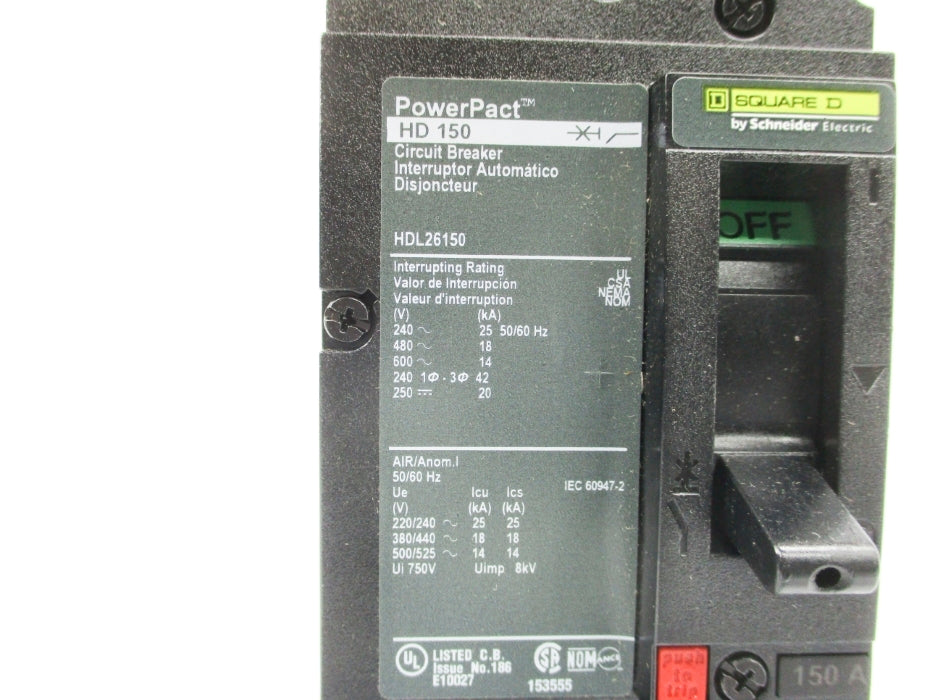 SQUARE D HDL26150 150A 600V NSNP