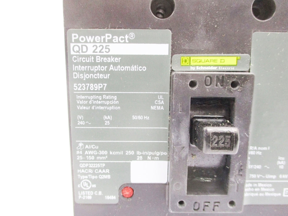 SQUARE D 523789P7 225A 240V NSNP