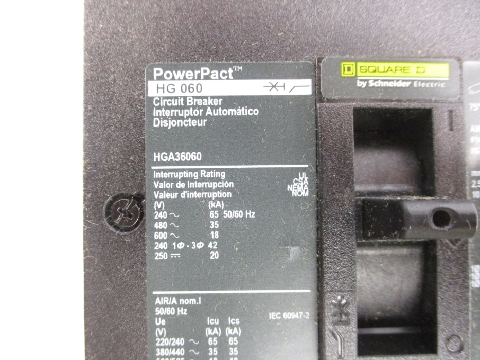 SQUARE D HGA36060 60A 600V NSMP