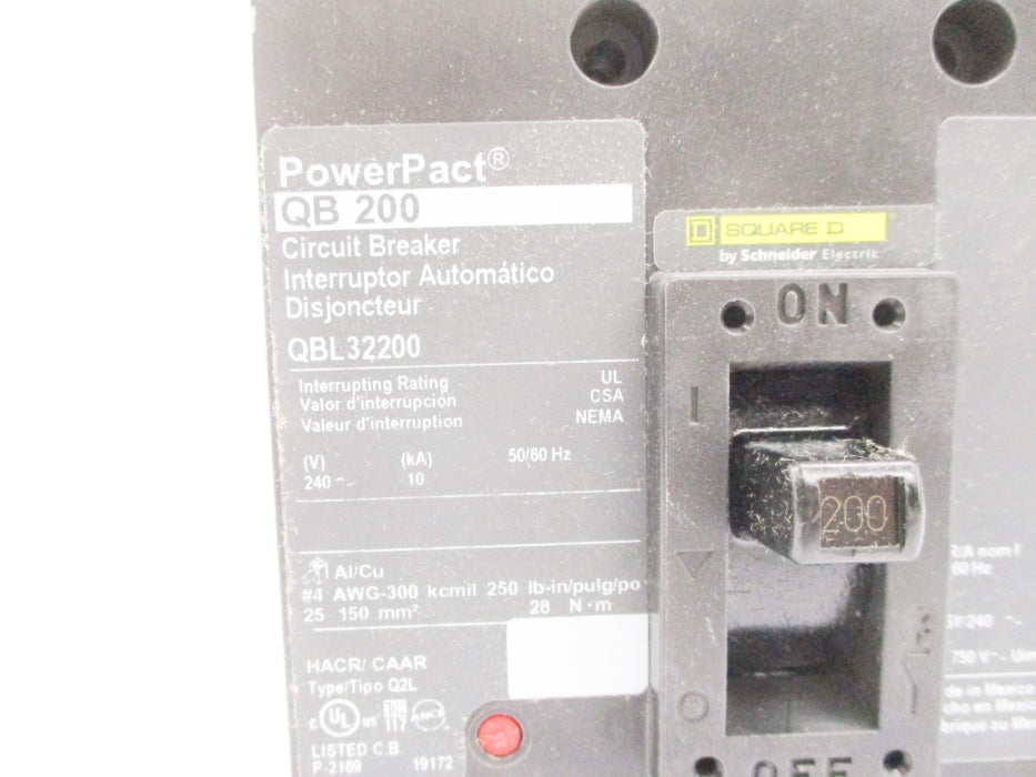 SQUARE D QBL32200 200A 240V NSNP