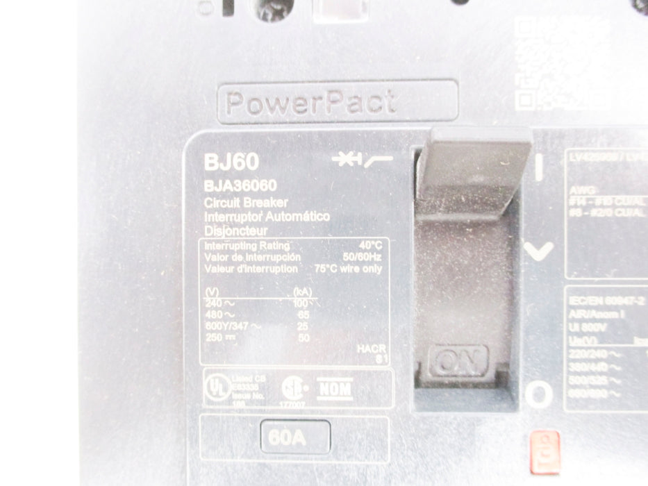 SQUARE D BJA36060 60A 480V NSNP