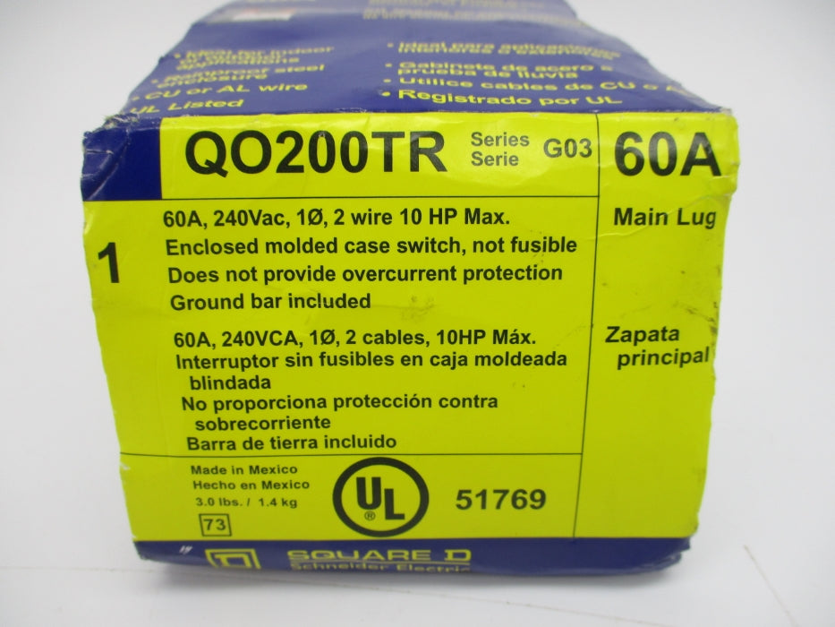 SQUARE D QO200TR SER. G03 240VAC 60A NSNP