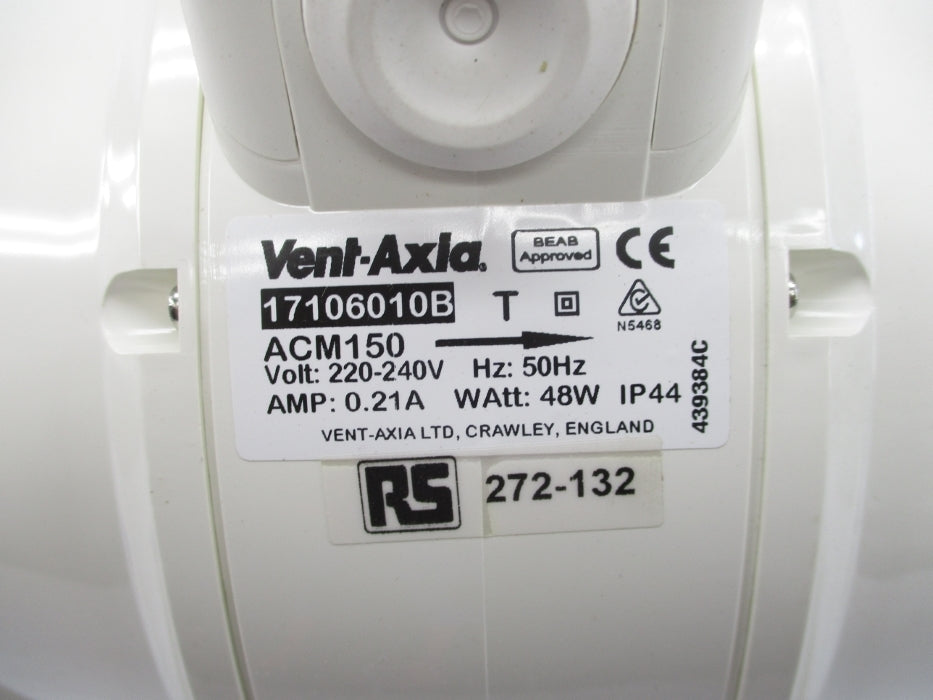 VENT-AXIA 17106010B ACM150 220-240V 0.21A NSMP