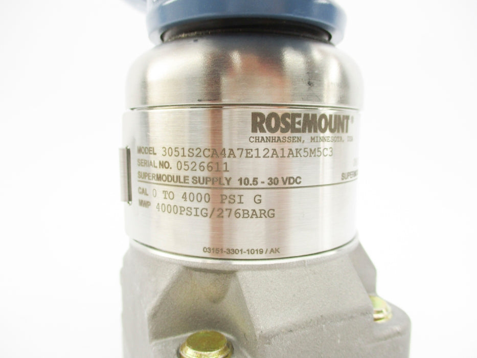 ROSEMOUNT 3051S2CA4A7E12A1AK5M5C3 0-4000PSI NSMP