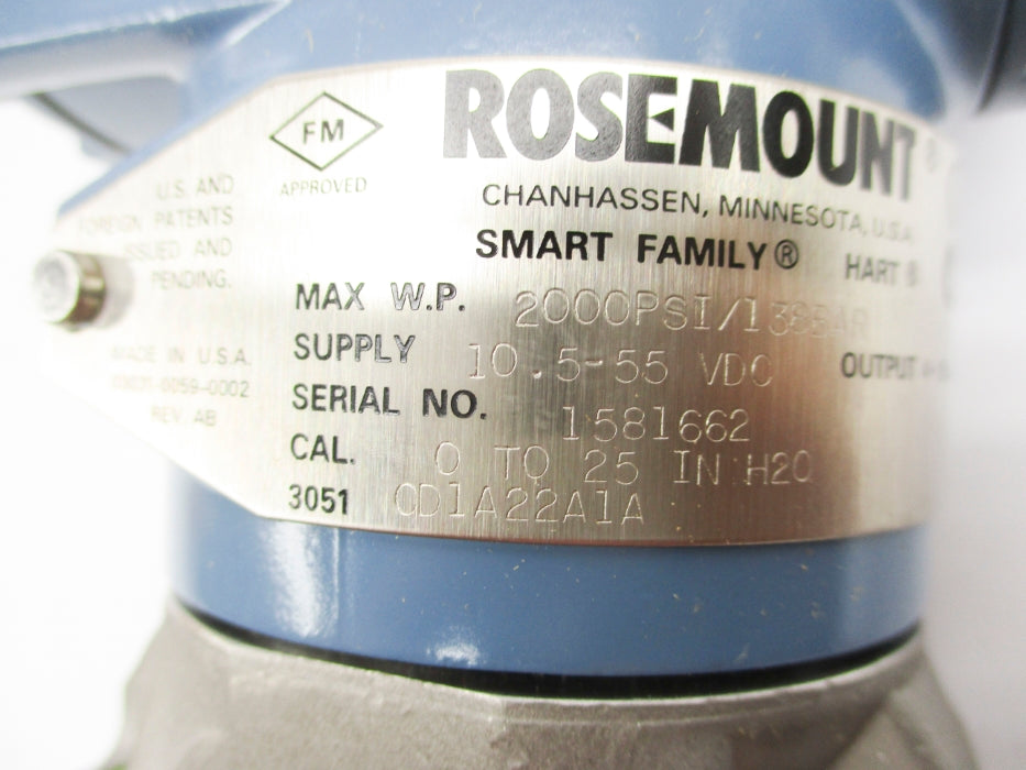 ROSEMOUNT 3051CD1A22A1A 42.4VDC 2000PSI NSMP