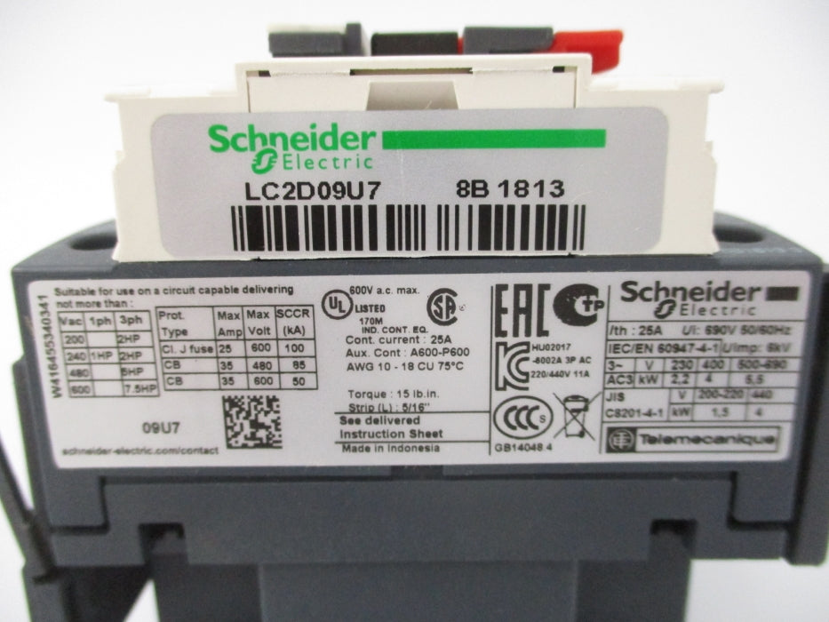 SCHNEIDER ELECTRIC LC2D09U7 240V NSMP