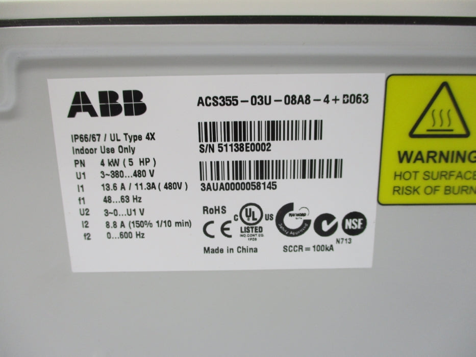 ABB ACS355-03U-08A8-4+B063 NSMP
