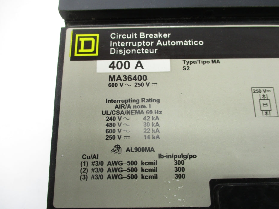 SQUARE D MA36400 400A 600V NSMP