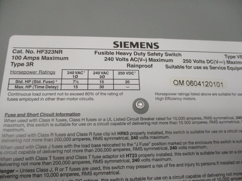 SIEMENS HF323NR NSMP