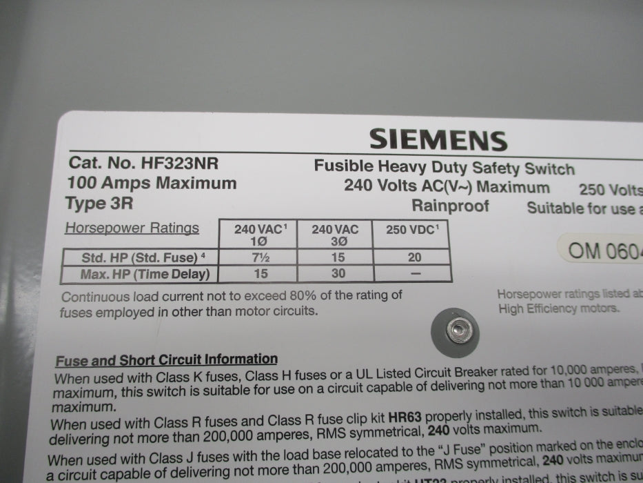 SIEMENS HF323NR NSNP