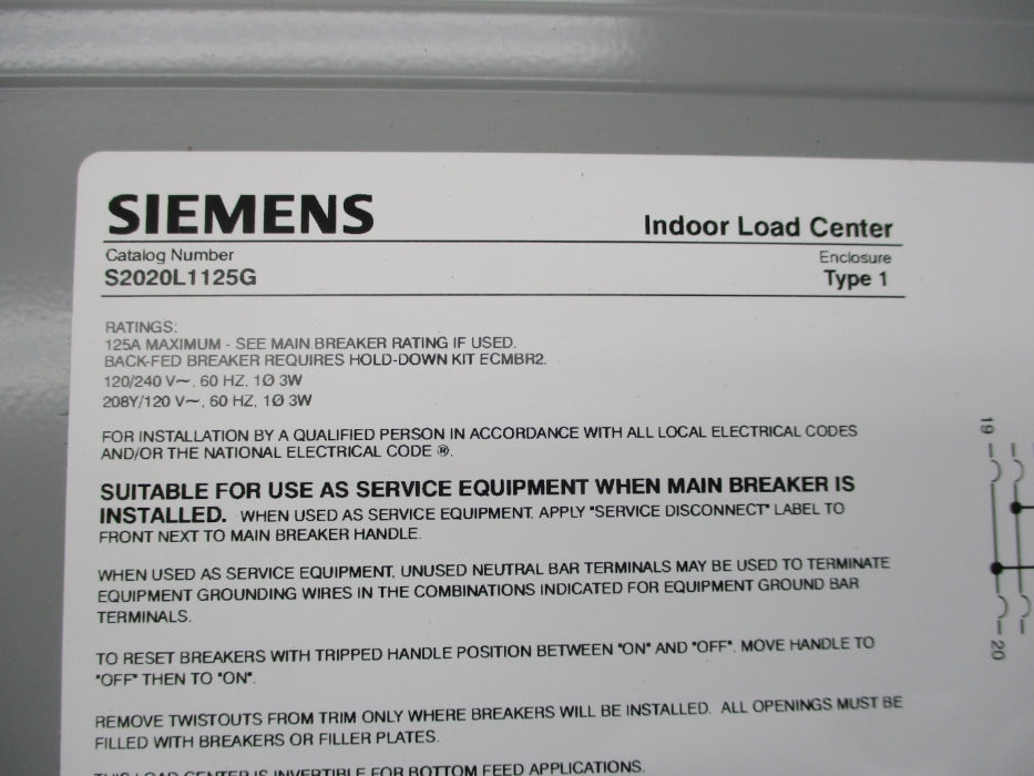 SIEMENS S2020L1125G NSNP