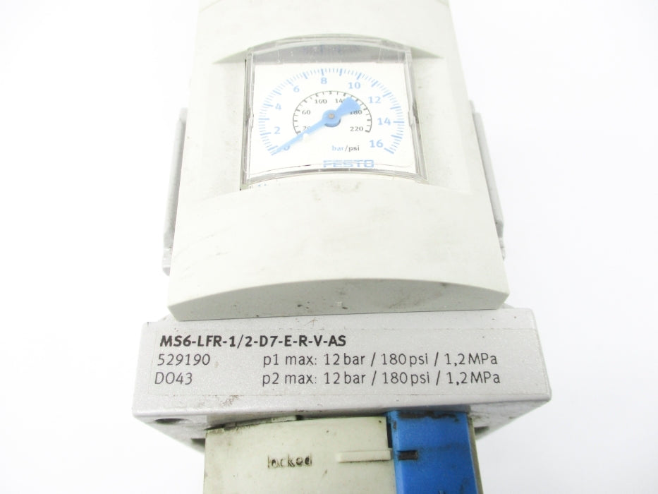FESTO MS6-LFR-1/2-D7-E-R-V-AS 180PSI UNMP