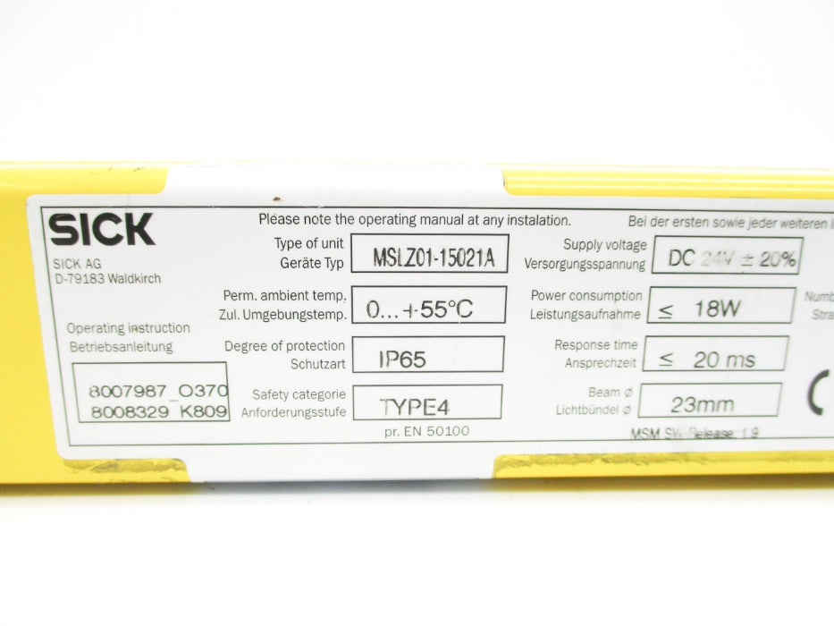 SICK MSLZ01-15021A NSMP