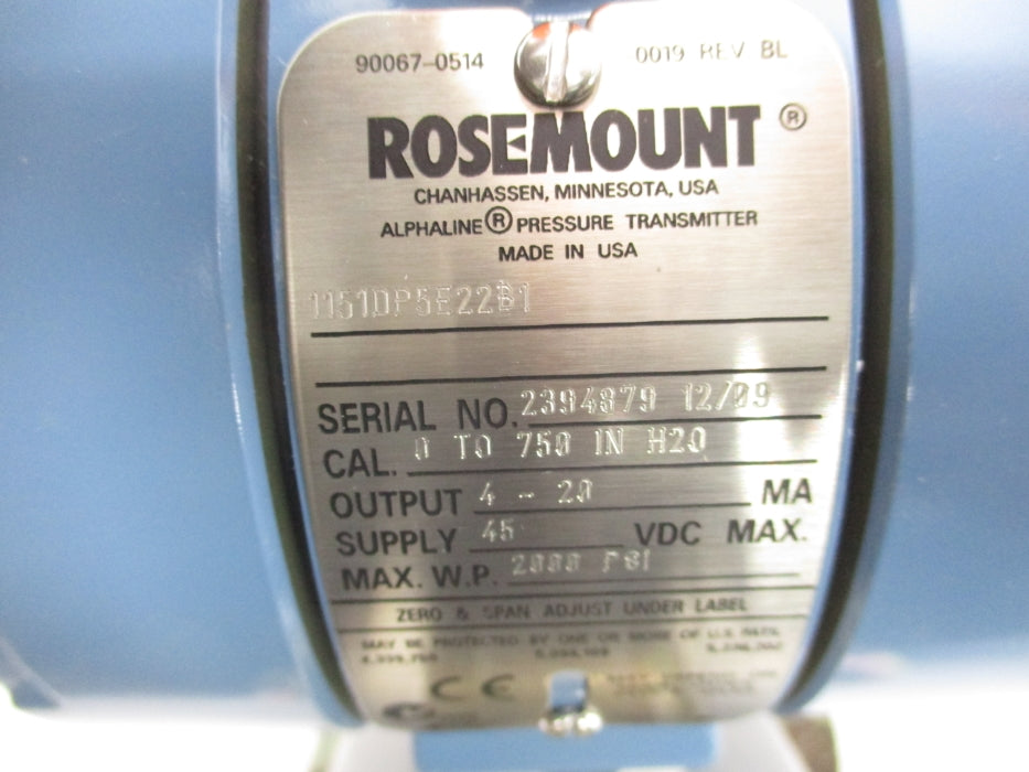 ROSEMOUNT 1151DP5E22B1 2000PSI NSMP