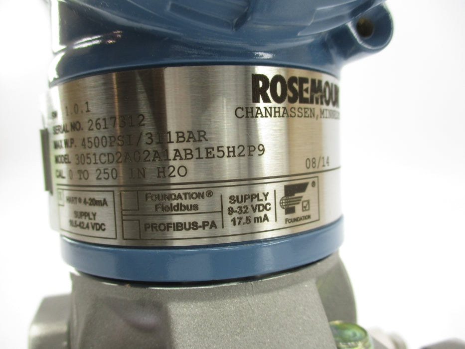 ROSEMOUNT 3051CD2A02A1AB1E5H2P9 4500PSI NSMP