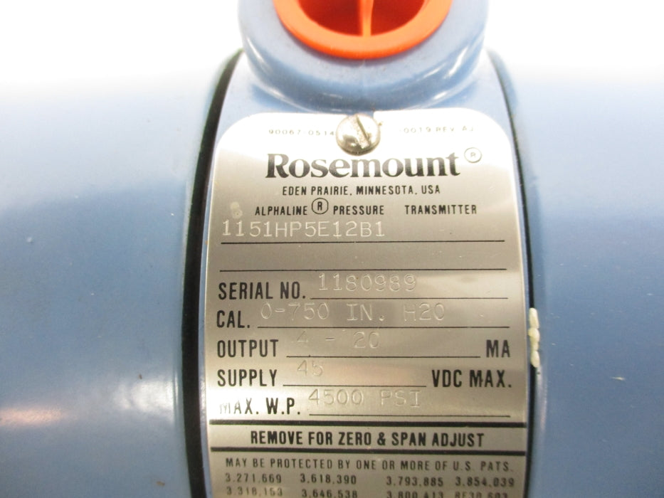 ROSEMOUNT 1151HP5E12B1 4500PSI NSMP