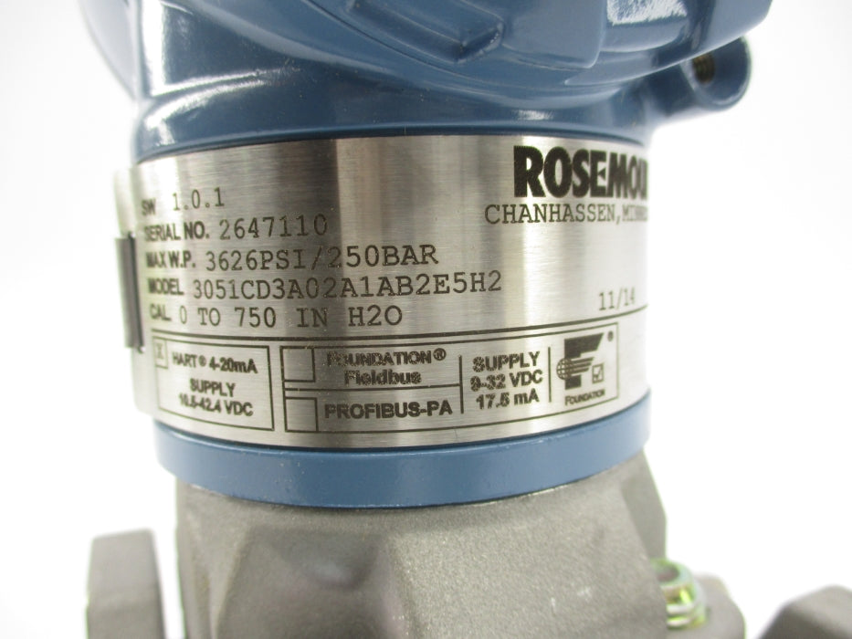ROSEMOUNT 3051CD3A02A1AB2E5H2 3626PSI NSNP