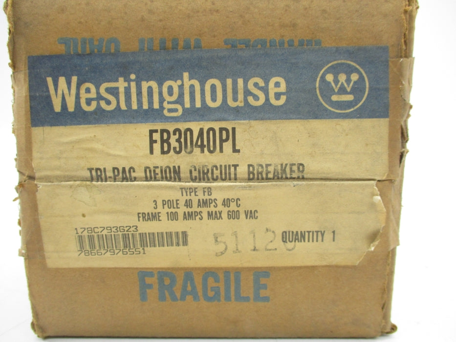 WESTINGHOUSE FB3040PL 40A 600VAC NSFS