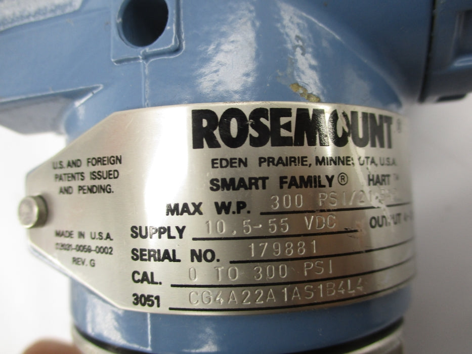 ROSEMOUNT 3051CG4A22A1AS1B4L4 0-300PSI NSNP