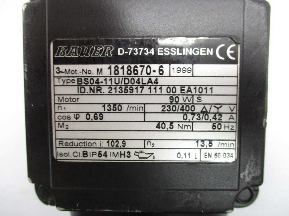 BAUER BS04-11U/D04LA4 UNMP