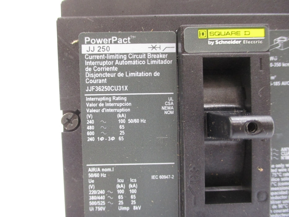 SQUARE D JJF36250CU31X 250A 600V NSMP