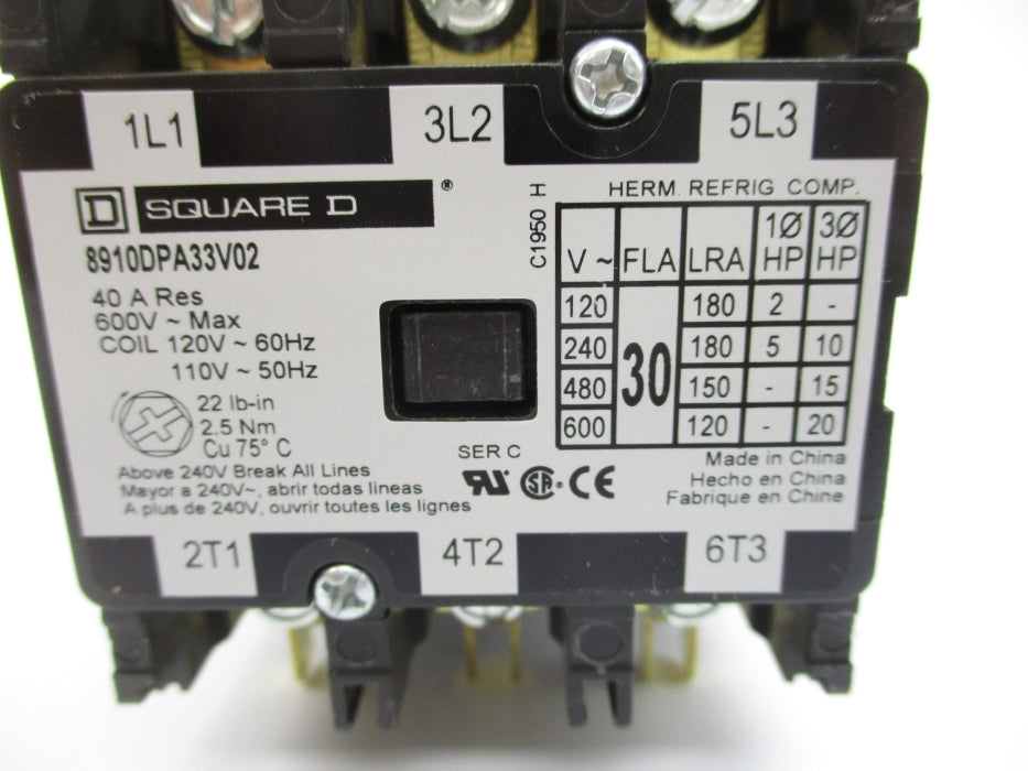 SQUARE D 8910DPA33V02 SER. C 120V (PKG OF 8) NSMP