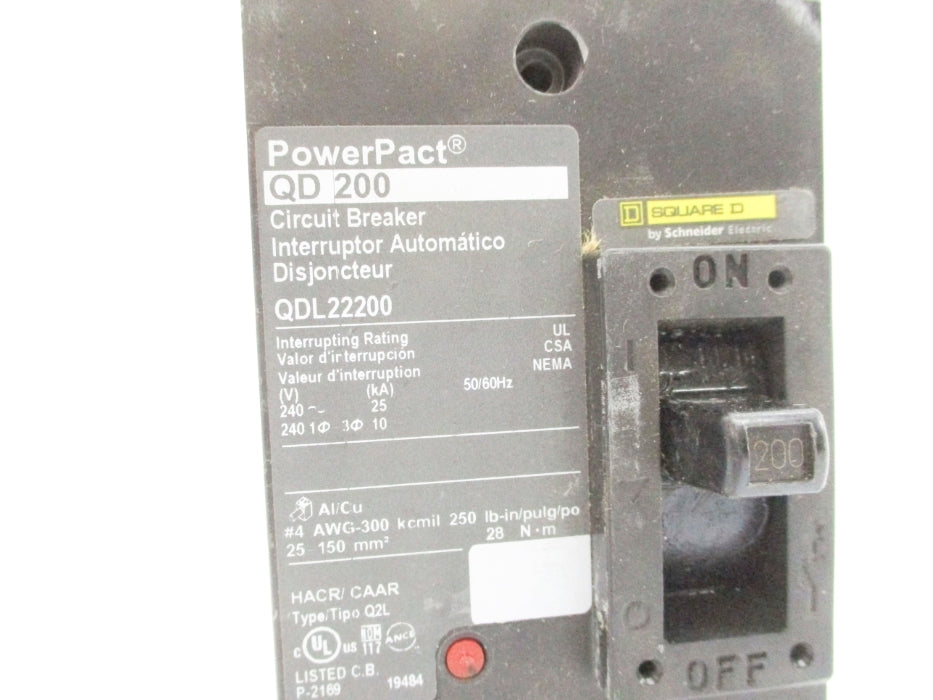 SQUARE D QDL22200 240V 200A NUPI