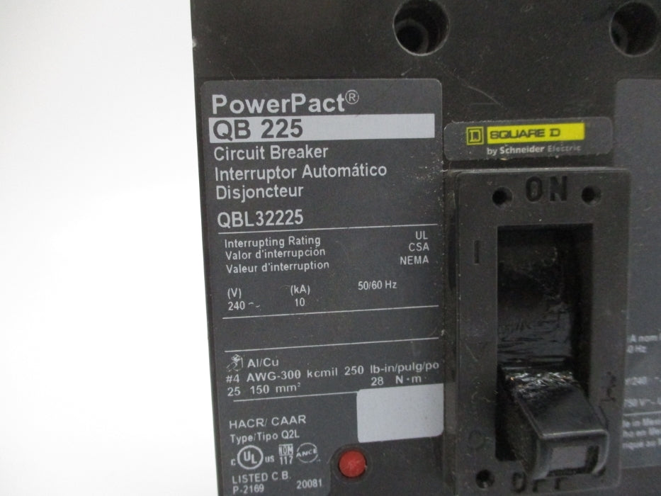 SQUARE D QBL32225 225A 240V NUPI