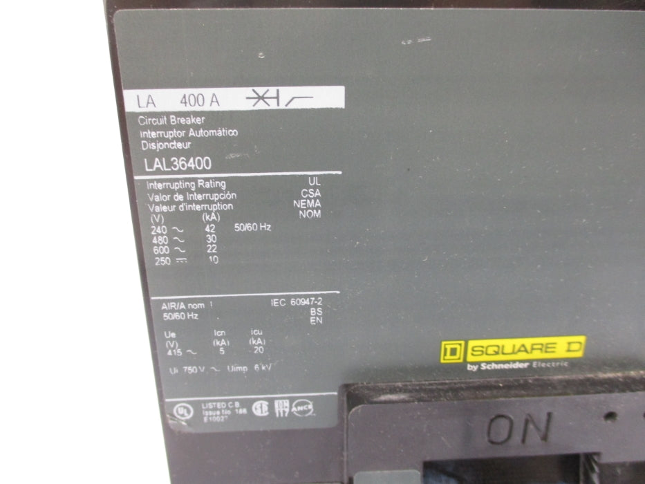 SQUARE D LAL36400 600V 400A (GREEN) NUPI