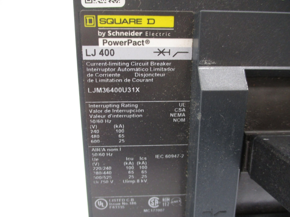 SQUARE D LJM36400U31X 600V 400A NUPI
