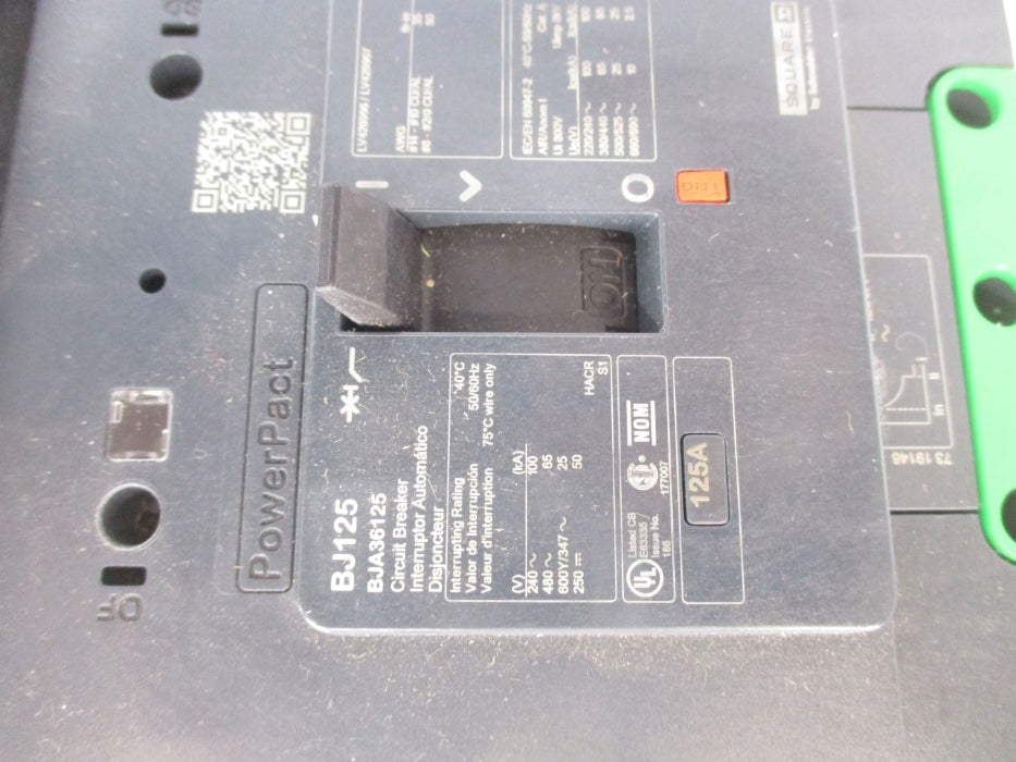 SQUARE D BJA36125 600V 125A NUPI