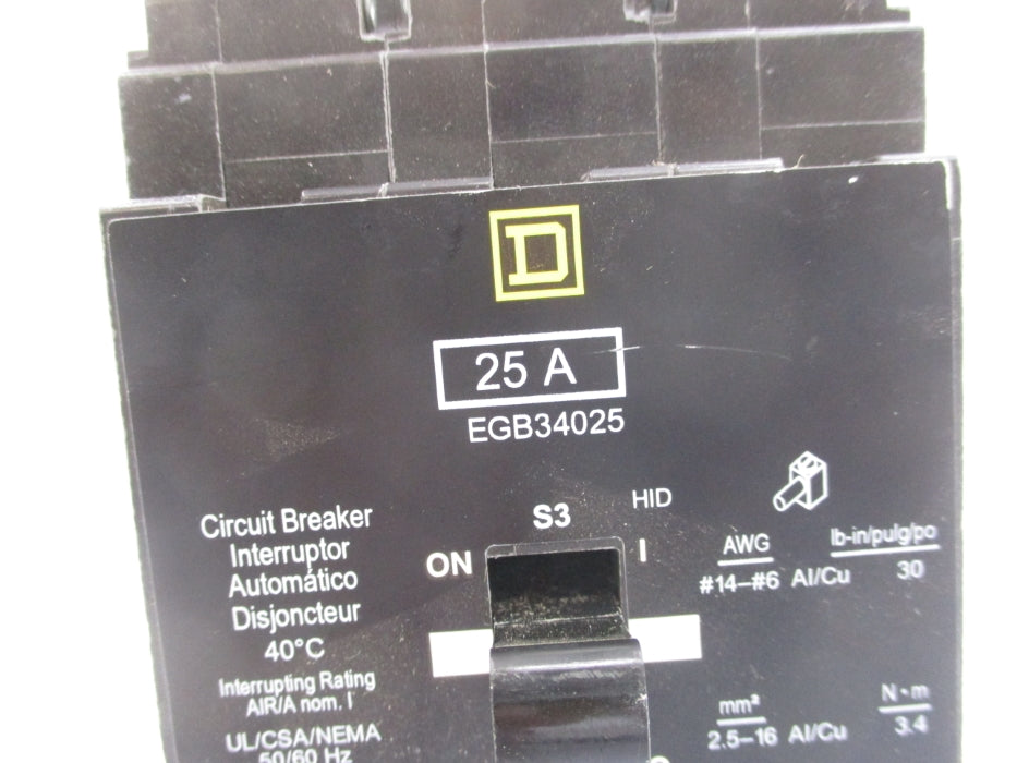 SQUARE D EGB34025 25A 240V NUPI