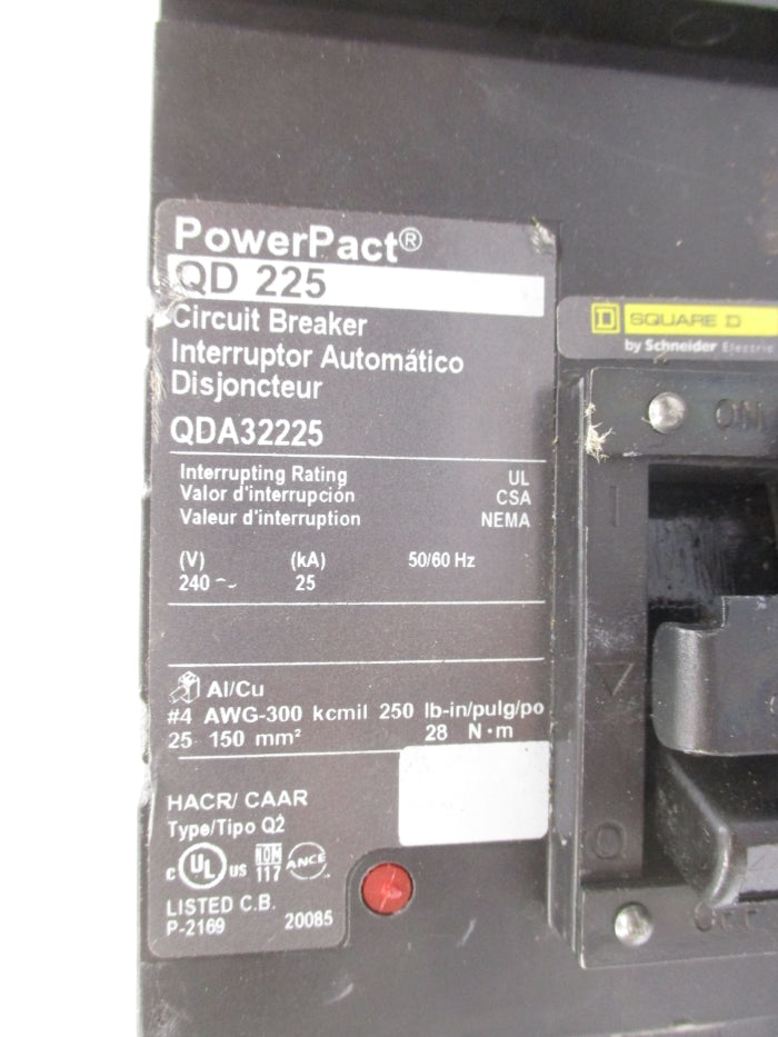 SQUARE D QDA32225 240V 225A NUPI