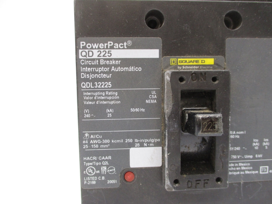SQUARE D QDL32225 240V 225A NUPI