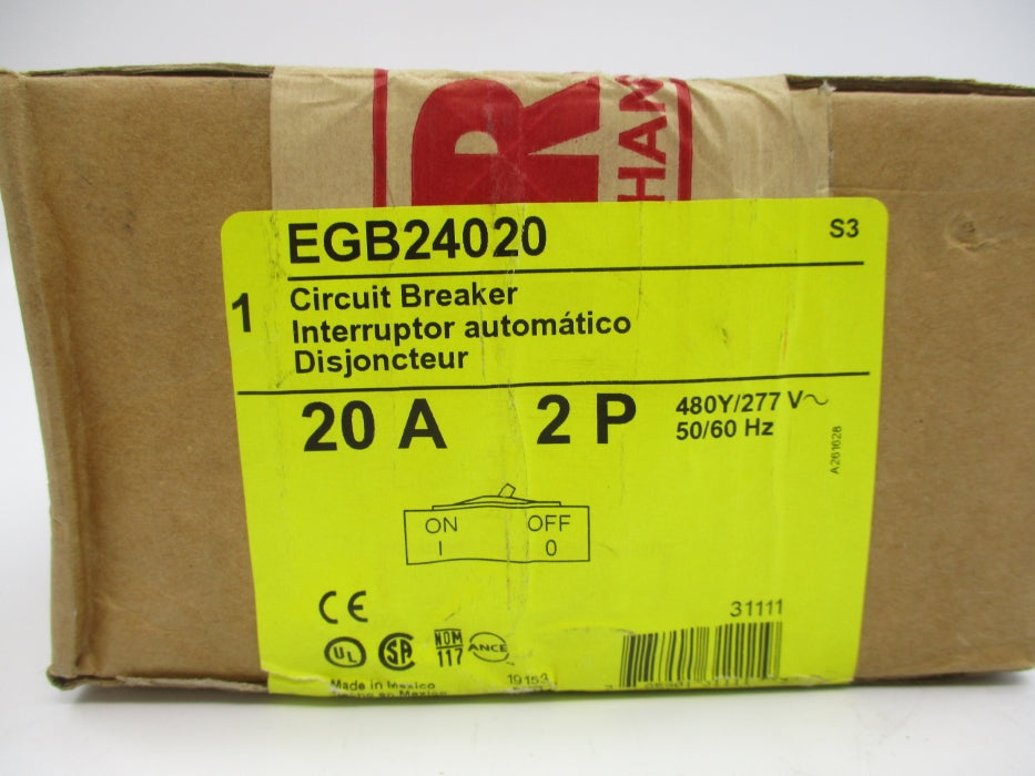 SQUARE D EGB24020 20A 480V NSFS