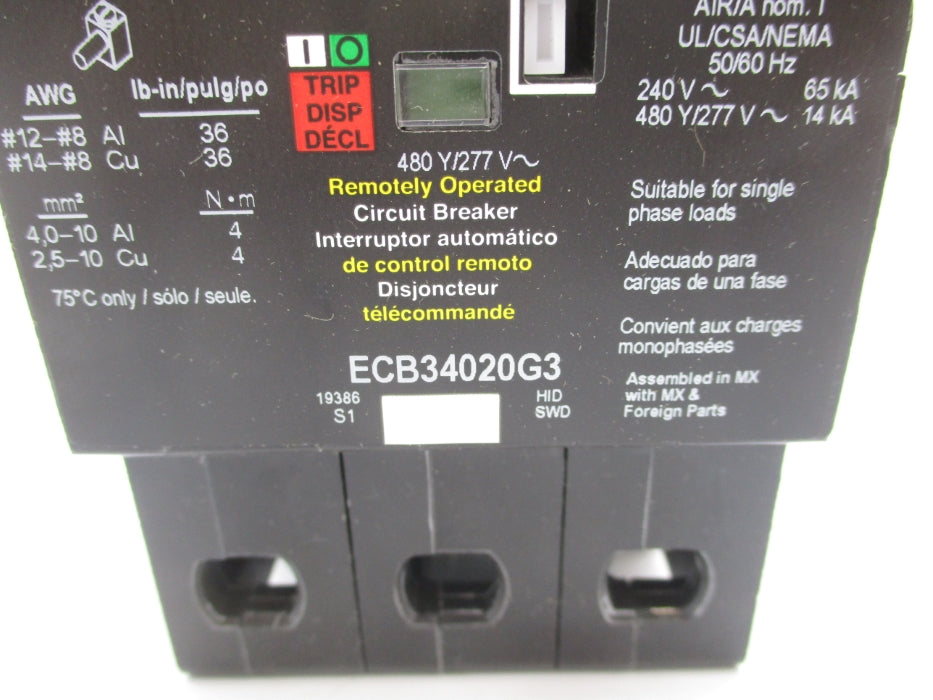 SQUARE D ECB34020G3 277V 20A NSMP
