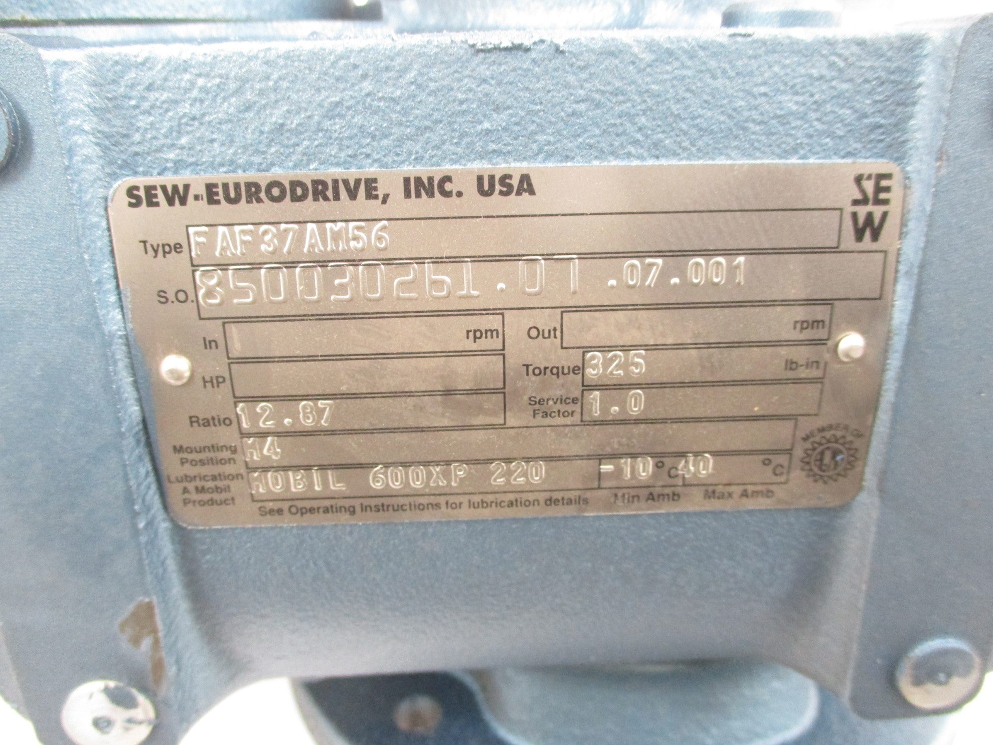 SEW EURODRIVE FAF37AM56 NSNP