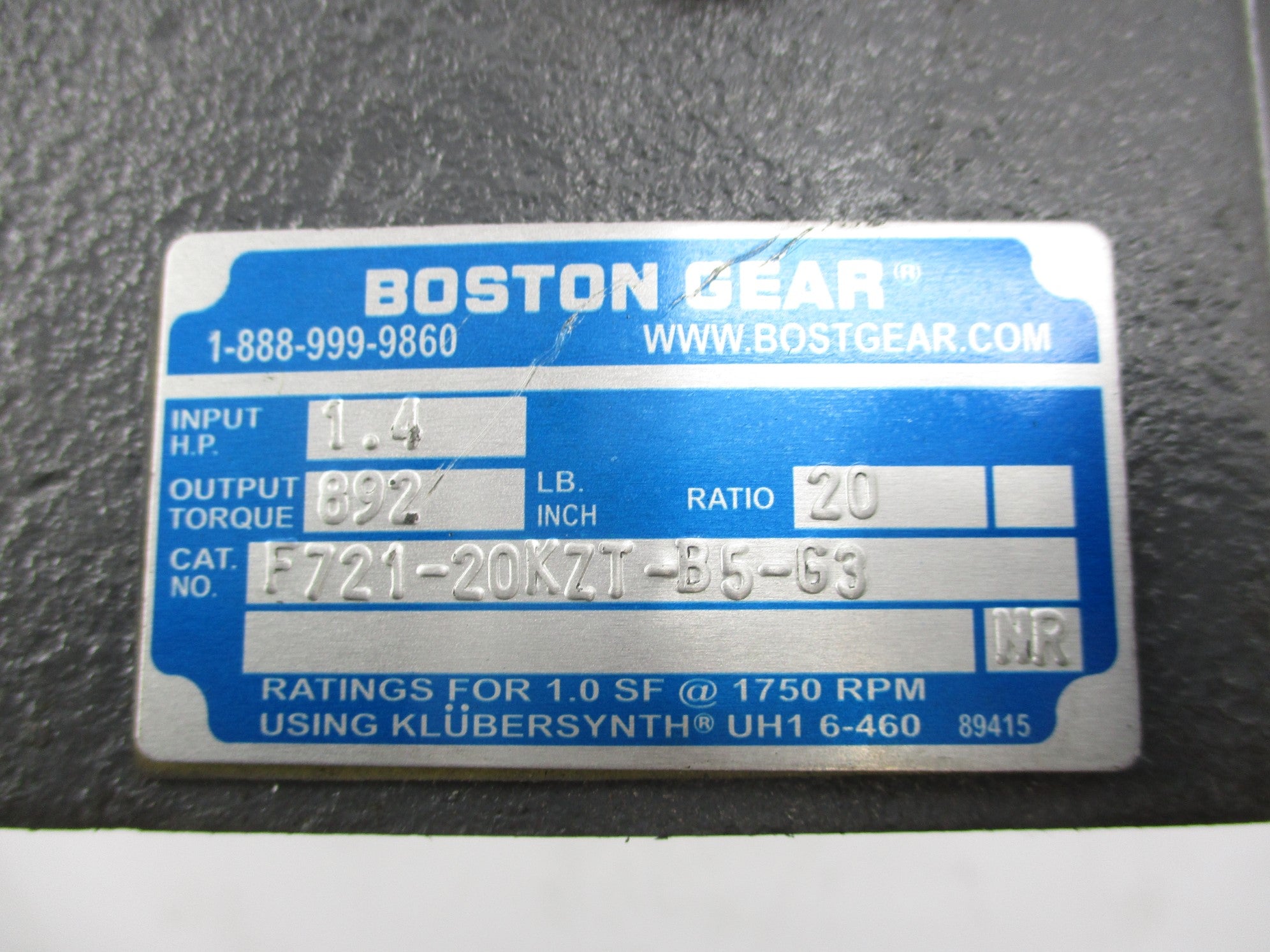 BOSTON GEAR F721-20KZT-B5-G3 NSNP
