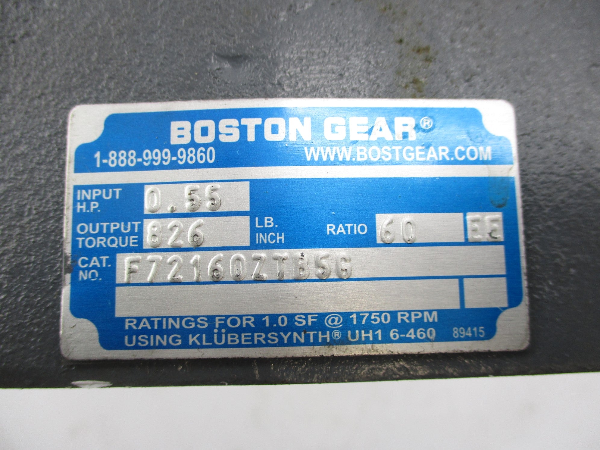 BOSTON GEAR F72160ZTB5G NSNP