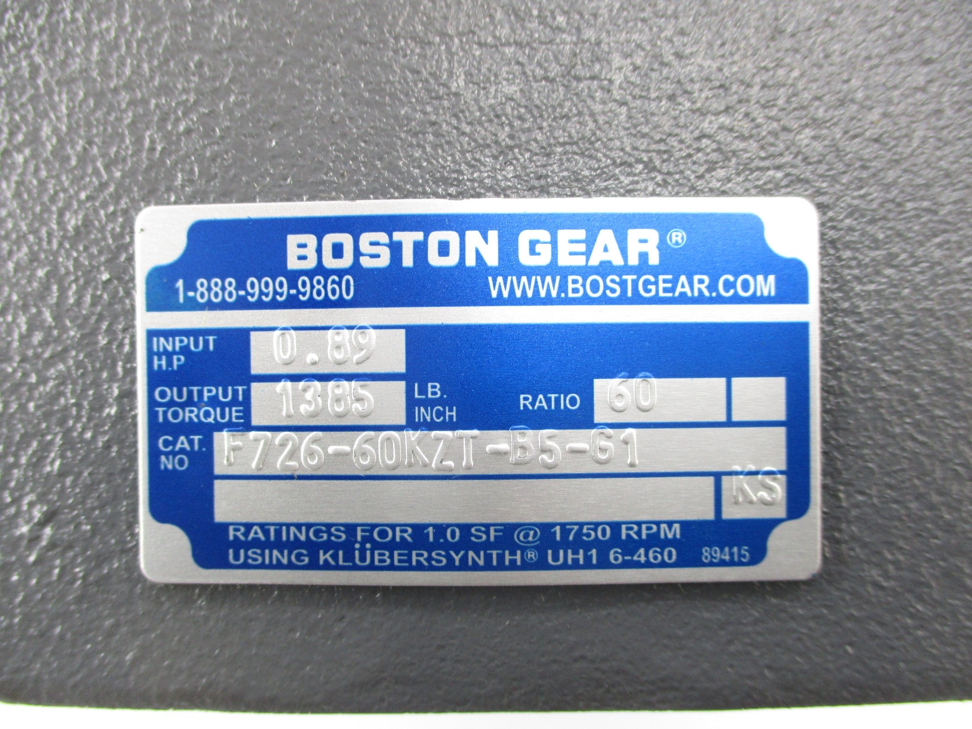 BOSTON GEAR F726-60KZT-B5-G1 NSNP