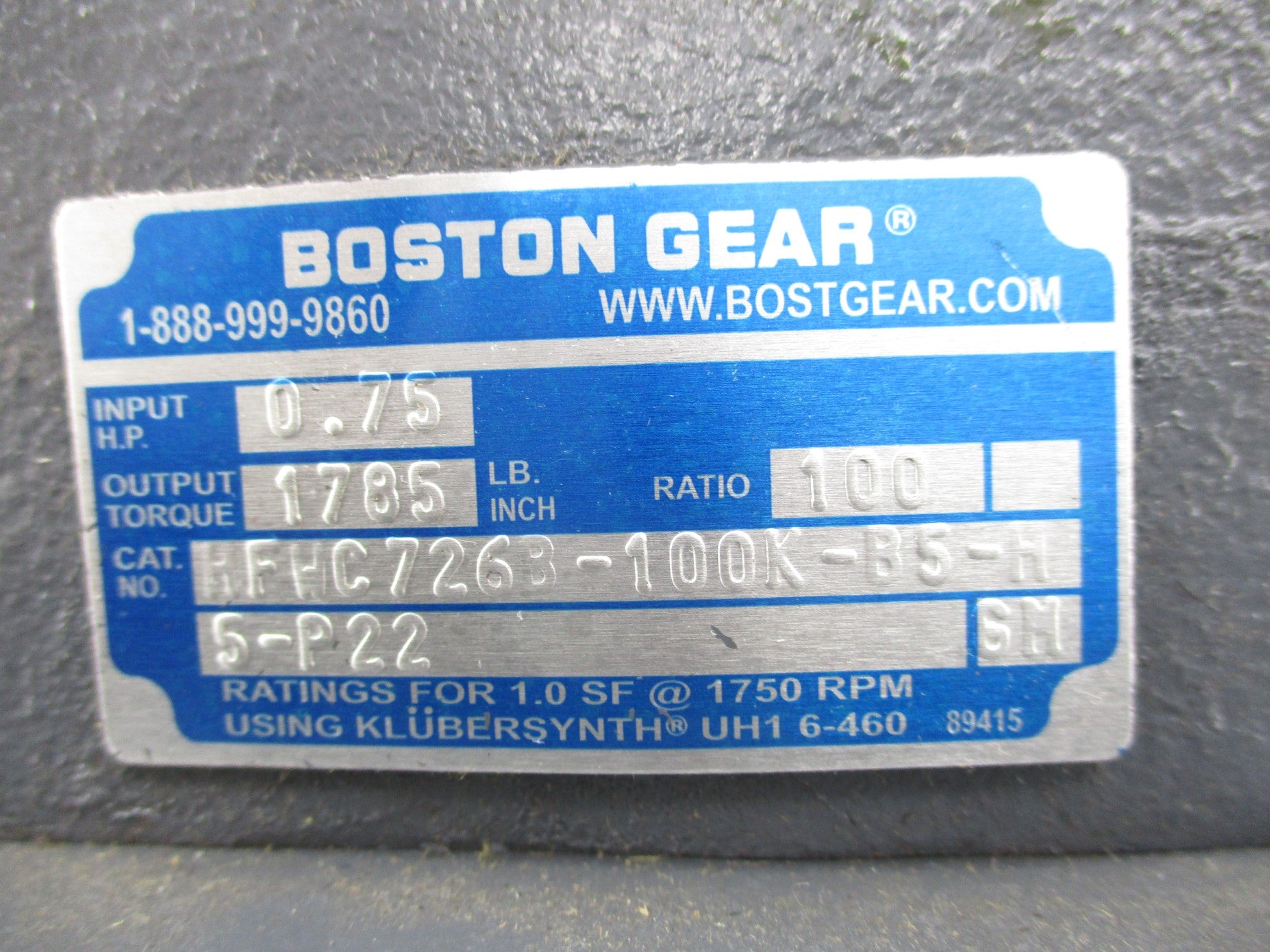 BOSTON GEAR HFWC726B-100K-B5-H5-P22 NSNP