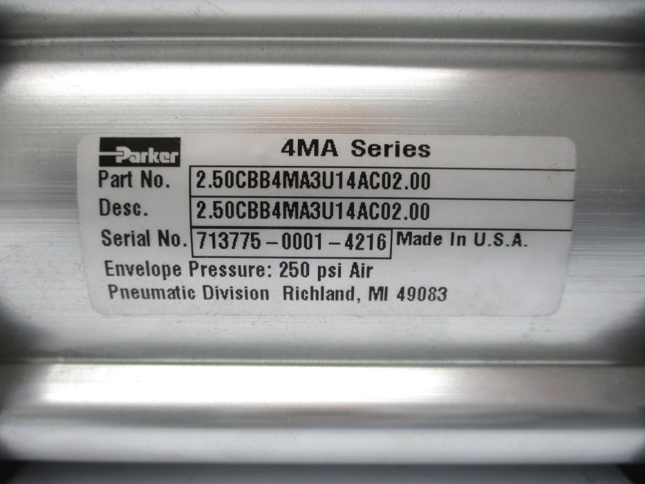 PARKER 2.50CBB4MA3U14AC02.00 250PSI NSNP