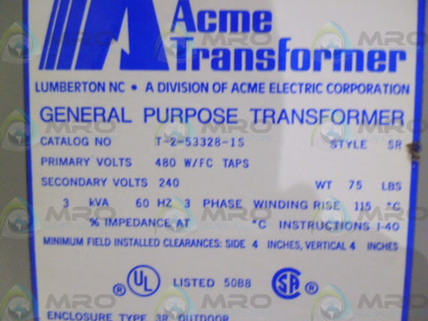 ACME T-2-53328-1S TRANSFORMER * NEW NO BOX *