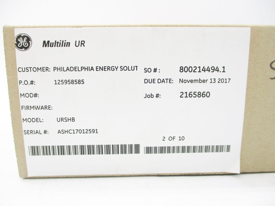 GENERAL ELECTRIC URSHB NSFS