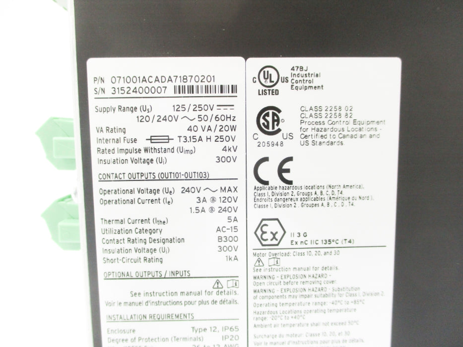 SEL SEL-710 071001ACADA71870201 5A 250V NSNP